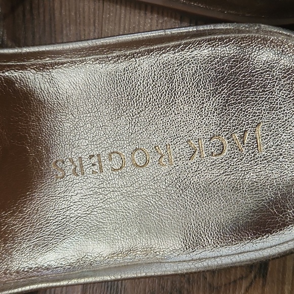 Jack Rogers Casual Collins Footbed Sandal Platinum Matte Gold Leather Size 9 - Picture 6 of 8